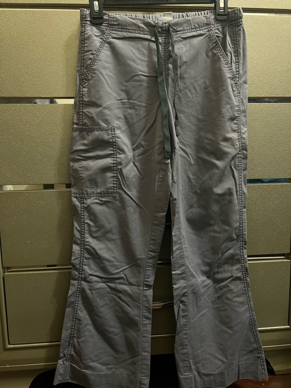 Women’s Gray Drawstring Scrub Pants and Top